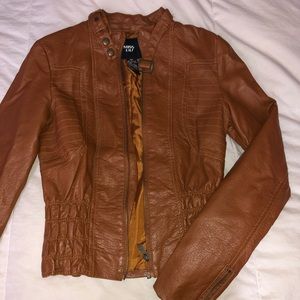 Brown leather jacket